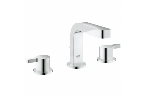 Смеситель для раковины Grohe Lineare на 3 отверстия с донным клапаном и низким изливом, двухвентильный, хром