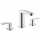 Смеситель для раковины Grohe Europlus на 3 отверстия с донным клапаном, двухвентильный, хром