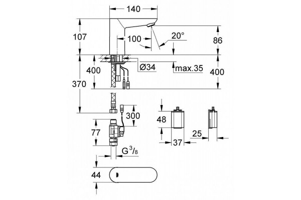 Смеситель Grohe Euroeco Cosmopolitan E 36271000 для раковины сенсорный, хром