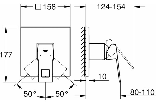 Смеситель Grohe Eurocube 24061000 для душа однорычажный, хром