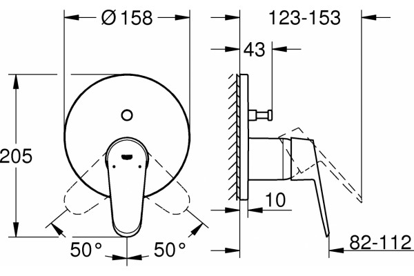 Смеситель Grohe Eurodisc 24056002 для ванны однорычажный, хром