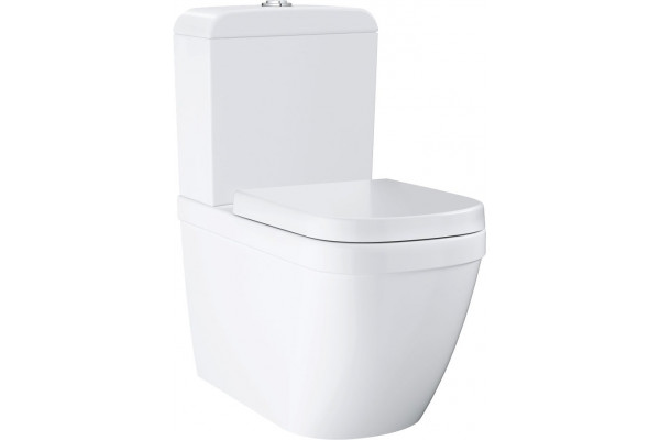 Унитаз напольный Grohe Euro Ceramic 3933800H белый, прямоугольный, 37.4x67 см