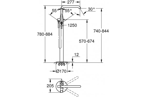 Смеситель Grohe Essence New 23491001 напольный однорычажный, хром