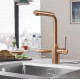 Смеситель Grohe Essence New 30270DL0 для кухонной мойки однорычажный, бронза