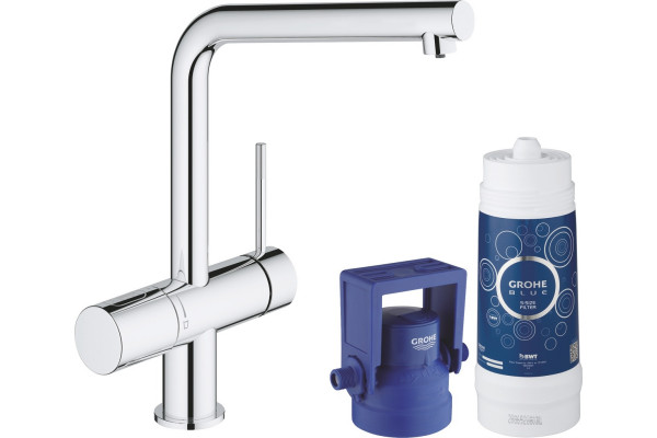 Смеситель Grohe Blue Minta New Pure 31345002 для кухонной мойки с фильтром, однорычажный, хром