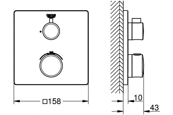 Термостат Grohe Grohtherm 24079000 для душа термостат, хром