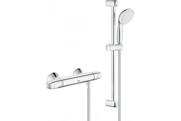 Душевой комплект Grohe Grohtherm 1000 34151004 смеситель + душевой гарнитур хром,  в стиле hi-tech