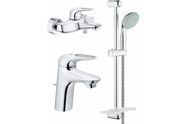 Душевой комплект Grohe Eurostyle New 124416 хром, шланг пластиковый 150 см