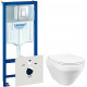 Комплект Система инсталляции для унитазов Grohe Rapid SL 38775001 4 в 1 с кнопкой смыва + Унитаз подвесной Am.Pm Spirit FlashClean + Крышка-сиденье Am.Pm Spirit V2.0 C707857WH с микролифтом, цвет белый, бачок 3/6 л