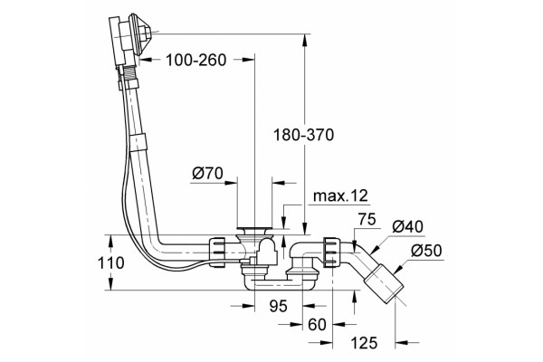 Слив-перелив Grohe Talento  белый, хром