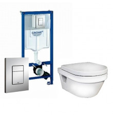 Комплект Grohe Rapid SL + унитаз Gustavsberg Hygienic Flush WWS + крышка "микролифт" бачок 3/6 л
