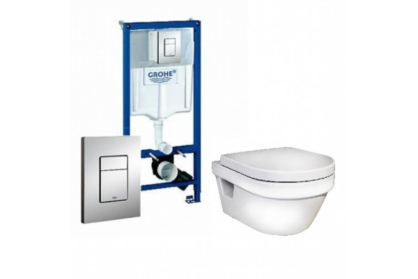 Комплект Grohe Rapid SL + унитаз Gustavsberg Hygienic Flush WWS + крышка 