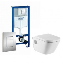 Комплект инсталляция Grohe Rapid SL + унитаз Roca The Gap + крышка "микролифт" бачок 3/6 л