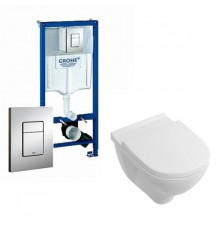 Комплект инсталляция Grohe Rapid SL + унитаз Villeroy&Boch O.Novo + крышка "микролифт" бачок 3/6 л