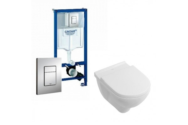Комплект инсталляция Grohe Rapid SL + унитаз Villeroy&Boch O.Novo + крышка 