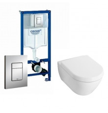 Комплект инсталляция Grohe Rapid SL + унитаз Villeroy & Boch Subway 2.0 + крышка "микролифт" бачок 3/6 л