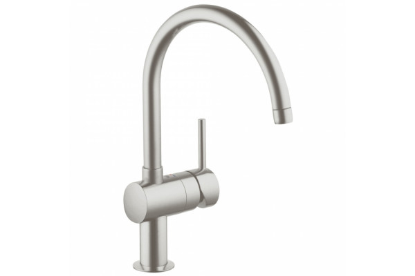 Смеситель для кухонной мойки Grohe Minta с C-изливом, однорычажный, матовый
