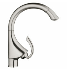 Смеситель для кухонной мойки Grohe K4 с выдвижным изливом, однорычажный, матовый