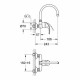 Смеситель для кухонной мойки Grohe Eurosmart, настенный с высоким изливом, однорычажный, хром