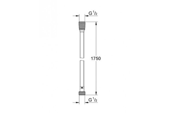 Душевой шланг Grohe Silverflex с защитой от перегибов, 1750 мм, хром