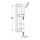 Душевой гарнитур Grohe Tempesta Classic 100 (ручной душ, штанга 600 мм, шланг 1750 мм), хром, 2 режима
