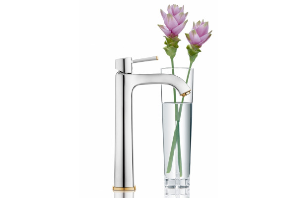 Смеситель для раковины Grohe Grandera, свободностоящий, однорычажный, хром/золото