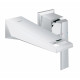 Смеситель для раковины GROHE Allure Brilliant на 2 отверстия, вынос 161 мм, однорычажный, хром