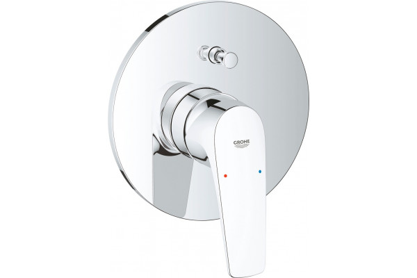 Смеситель Grohe BauFlow 29113000 С ВНУТРЕННЕЙ ЧАСТЬЮ для ванны с душем, хром, однорычажный