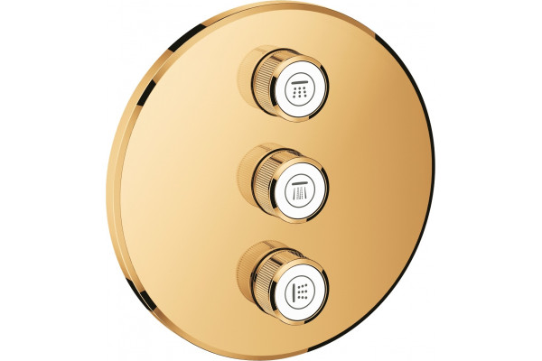 Переключатель потоков Grohe Grohtherm SmartControl 29122GL0 на три потребителя, холодный рассвет, нажимной, золото