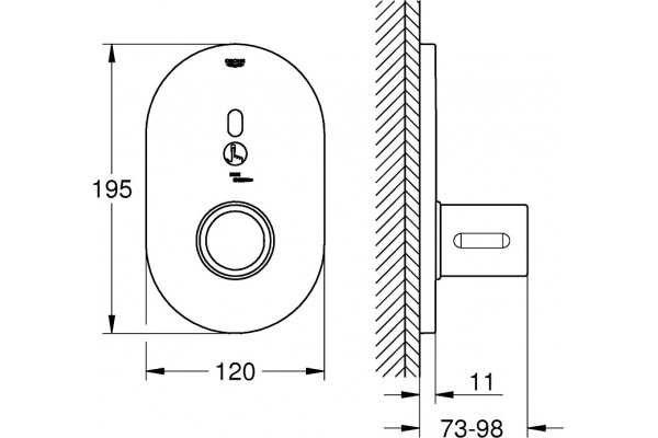 Термостат Grohe Eurosmart Cosmopolitan E Special 36456000 для душа, хром, сенсорный