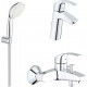 Душевой комплект Grohe Eurosmart 124470 для ванны с душем, хром, шланг пластиковый 175 см