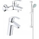 Душевой комплект Grohe Eurosmart 124458 для ванны с душем, хром, шланг пластиковый 175 см