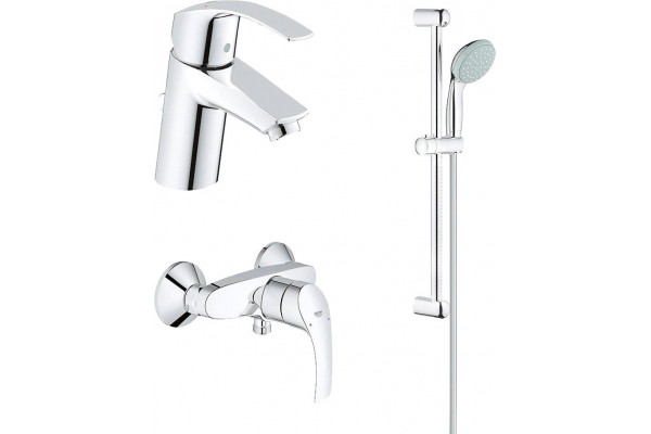 Душевой комплект Grohe Eurosmart 123576 для душа хром, шланг пластиковый 175 см