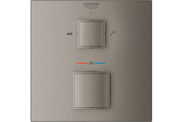 Термостат Grohe Grohtherm Cube 24155AL0 для ванны с душем, темный графит, термостат, сталь