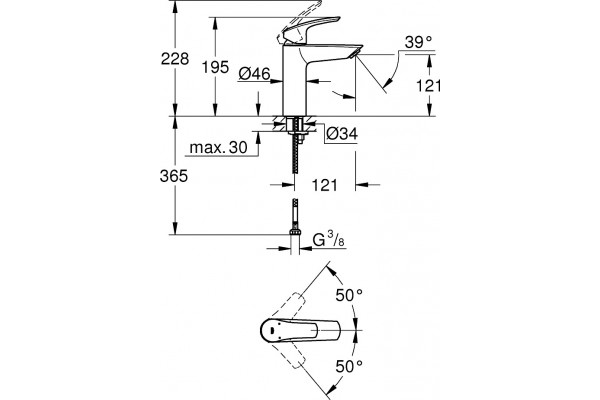Смеситель Grohe Eurosmart 23324003 для раковины однорычажный, хром