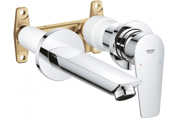 Смеситель Grohe BauEdge 20474001 С ВНУТРЕННЕЙ ЧАСТЬЮ для раковины, хром, однорычажный, длина излива 17.7 см