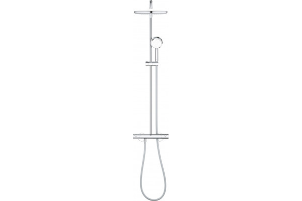 Душевая стойка Grohe Tempesta Cosmopolitan System 250 26670000 с термостатом, хром, штанга 116.7 см, шланг пластиковый 175 см