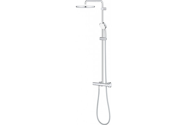 Душевая стойка Grohe Tempesta Cosmopolitan System 250 26670000 с термостатом, хром, штанга 116.7 см, шланг пластиковый 175 см