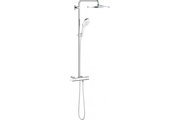 Душевая стойка Grohe Rainshower SmartActive 310 26648LS0 с термостатом, белая луна, штанга 115.3 см, шланг пластиковый 175 см
