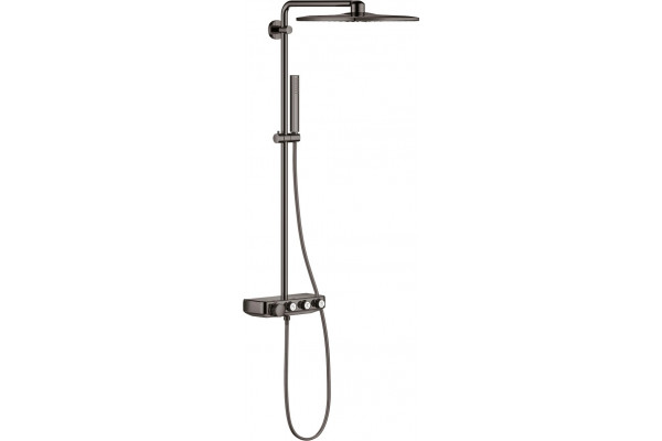 Душевая стойка Grohe Euphoria SmartControl System 310 Cube Duo 26508A00 с термостатом, темный графит, цвет черный, штанга 113.7 см