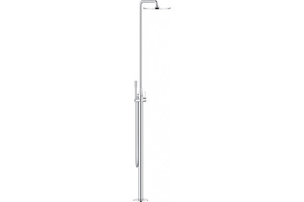 Душевая стойка Grohe Essence New 23741001 напольная, хром, штанга 229.8 см, шланг пластиковый 175 см