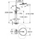 Душевая стойка Grohe Essence New 23741001 напольная, хром, штанга 229.8 см, шланг пластиковый 175 см