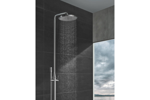 Душевая стойка Grohe Essence New 23741001 напольная, хром, штанга 229.8 см, шланг пластиковый 175 см