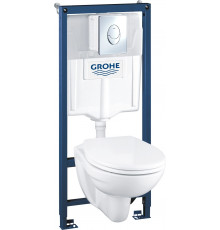 Комплект Grohe Solido 39400000 подвесной унитаз + инсталляция + кнопка цвет белый,  в современном стиле