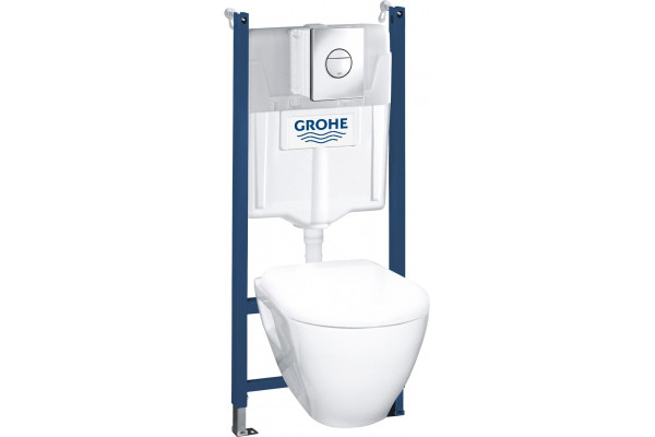 Комплект Grohe Solido 38950000 подвесной унитаз + инсталляция + кнопка цвет белый,  в современном стиле