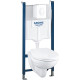 Комплект Grohe Solido 39117000 подвесной унитаз + инсталляция + кнопка цвет белый,  в современном стиле
