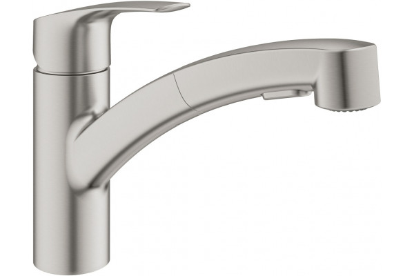 Смеситель Grohe Eurosmart 30305DC1 для кухонной мойки, суперсталь, однорычажный, высота излива 13.9 см