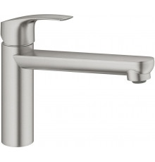 Смеситель Grohe Eurosmart 30463DC0 для кухонной мойки, суперсталь, однорычажный, высота излива 13.2 см