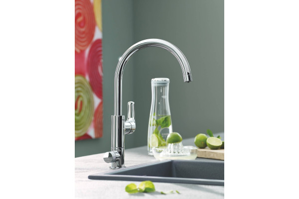 Смеситель Grohe Blue Pure Eurosmart 119708 для кухонной мойки, с фильтром, однорычажный, хром