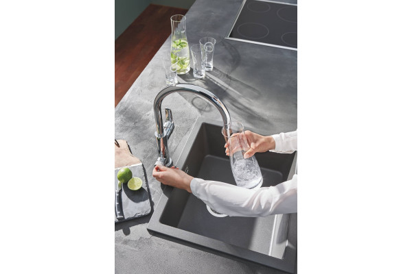 Смеситель Grohe Blue Pure Eurosmart 119708 для кухонной мойки, с фильтром, однорычажный, хром